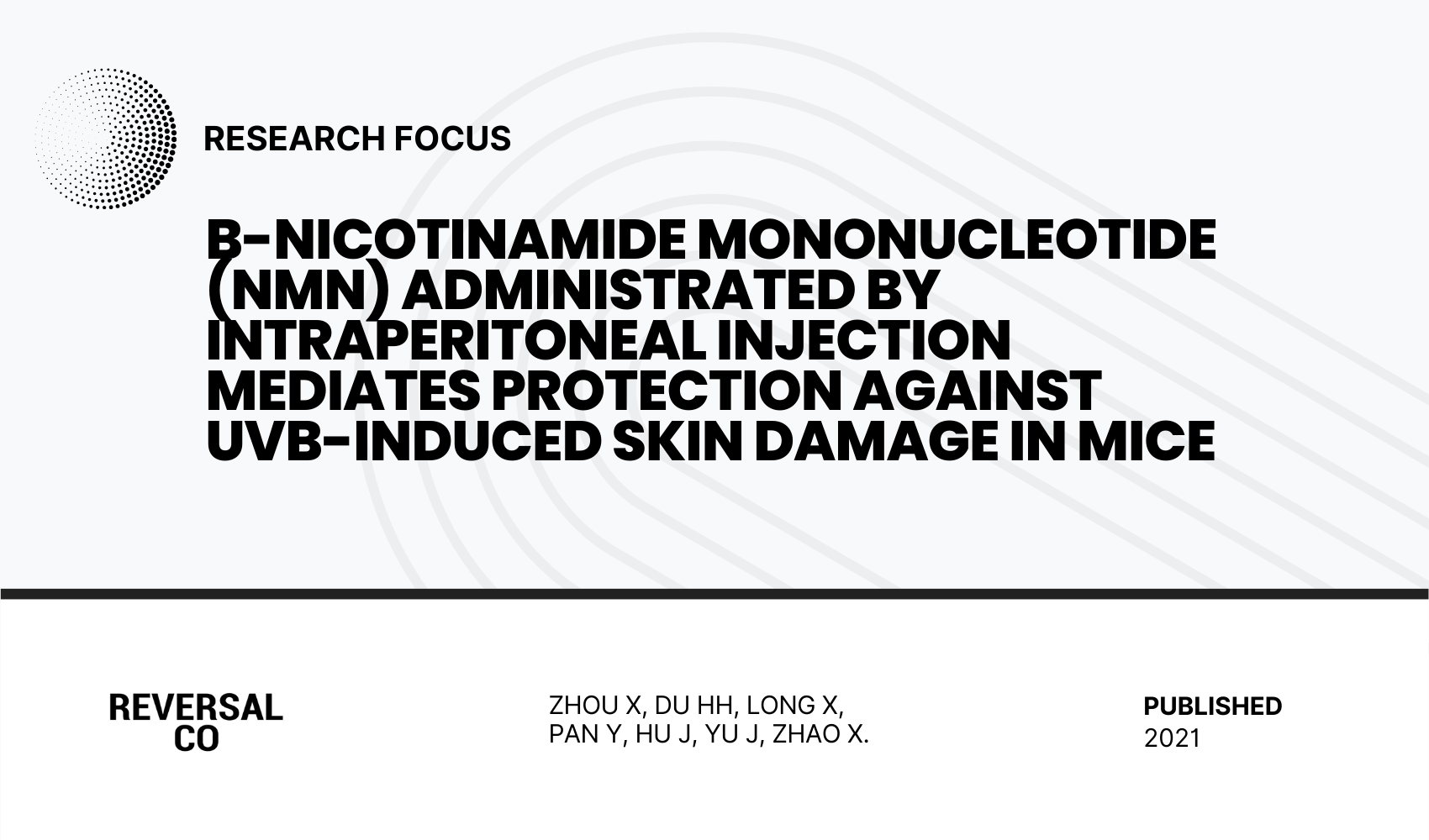 β-Nicotinamide Mononucleotide (NMN) Administrated by Intraperitoneal I ...